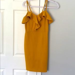 Iris midi mustard dress
